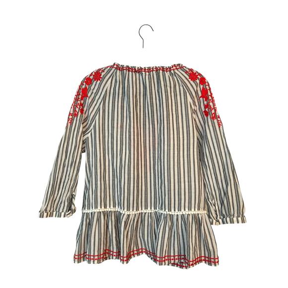 Kate Spade Broome Street Boho Blouse Red Embroidered Peasant M Cotton Festival - Picture 4 of 12